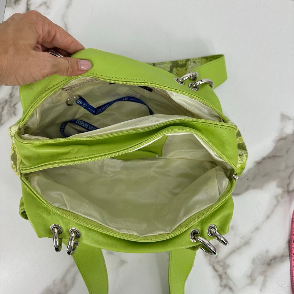 Gilda Tonelli Womens Shoulder Leather Bag Green Snake Y2K Wacky Artsy Unique - Picture 7 of 12